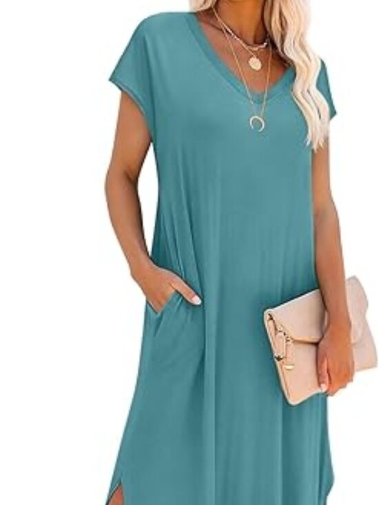 branded Dresses & Skirts - Summer Maxi Dresses for Women Cap Sleeve Long Sundress with Pockets | Casual Ts